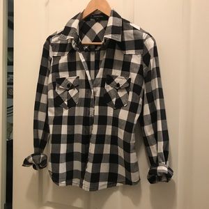 Forever 21 Black and White Flannel